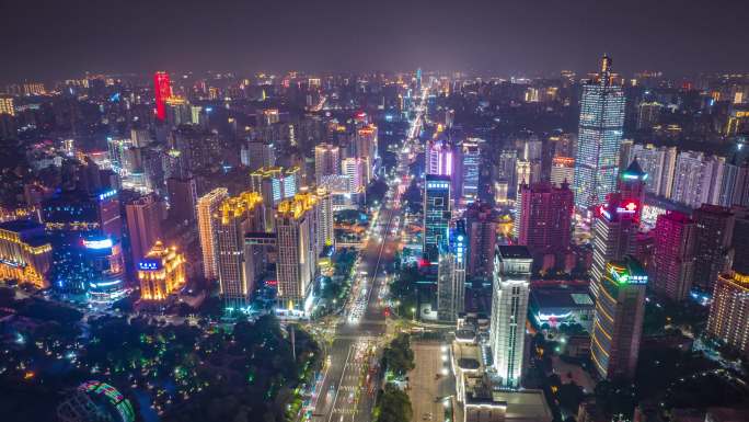 南宁城市大景夜景延时