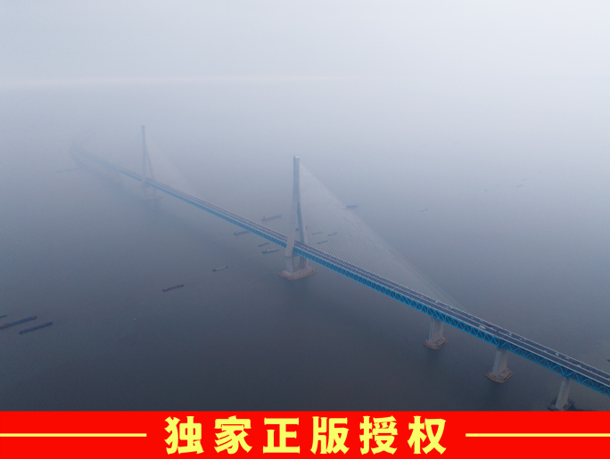 5k延时航拍沪苏通长江公铁大桥