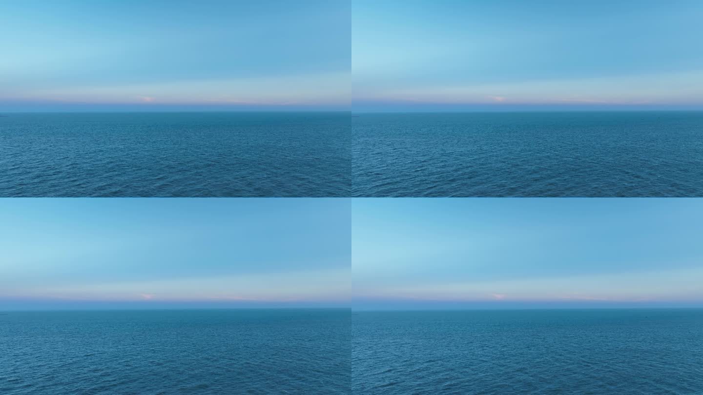 傍晚蓝色大海航拍飞向大海唯美晚霞海洋风景
