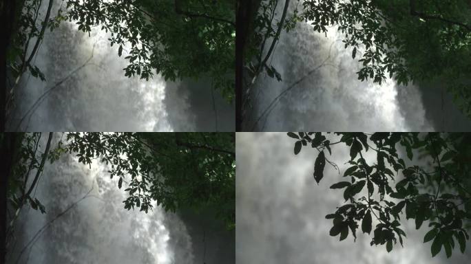 林中瀑布-慢镜头