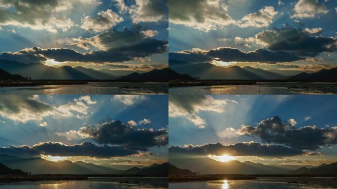日落泸沽湖