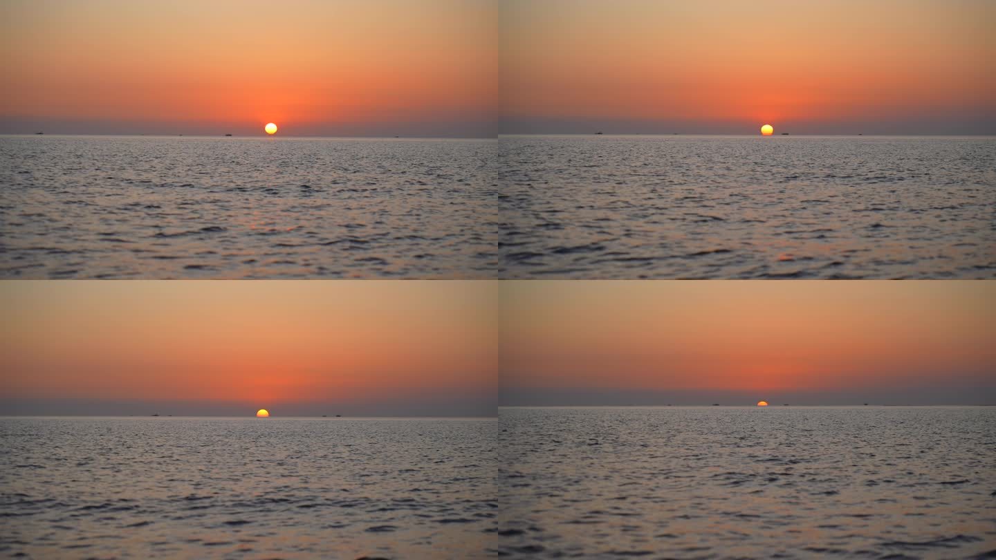 海边地平线日落夕阳
