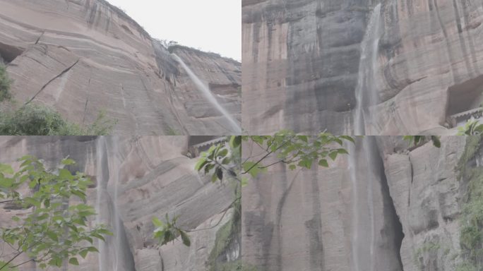 C丹霞山马尾泉瀑布高清实拍
