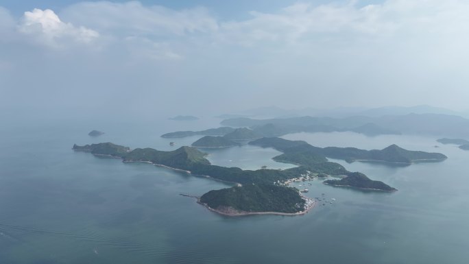 4K-Log-航拍香港沙头角海，黄泥洲
