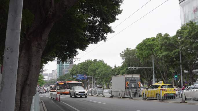 4K升格实拍，广州中山路北京路附近的交通