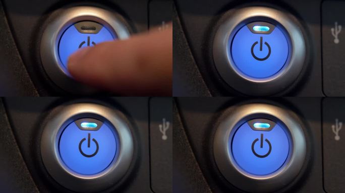 按待机电源按钮开启和关闭电动车特写
