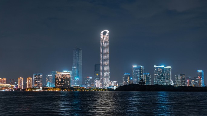 苏州金鸡湖九龙仓夜景延时