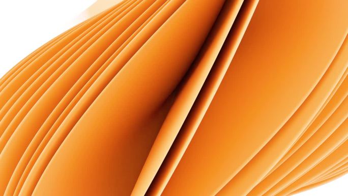 纺织材料的抽象条纹以不规则的方式起伏。橙颜色。