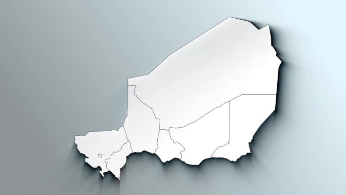 尼日尔带地区的现代白色地图