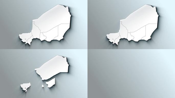 尼日尔带地区的现代白色地图