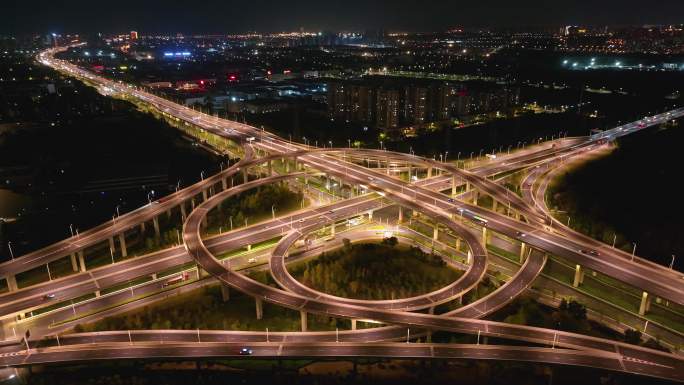 城市高架立交夜景