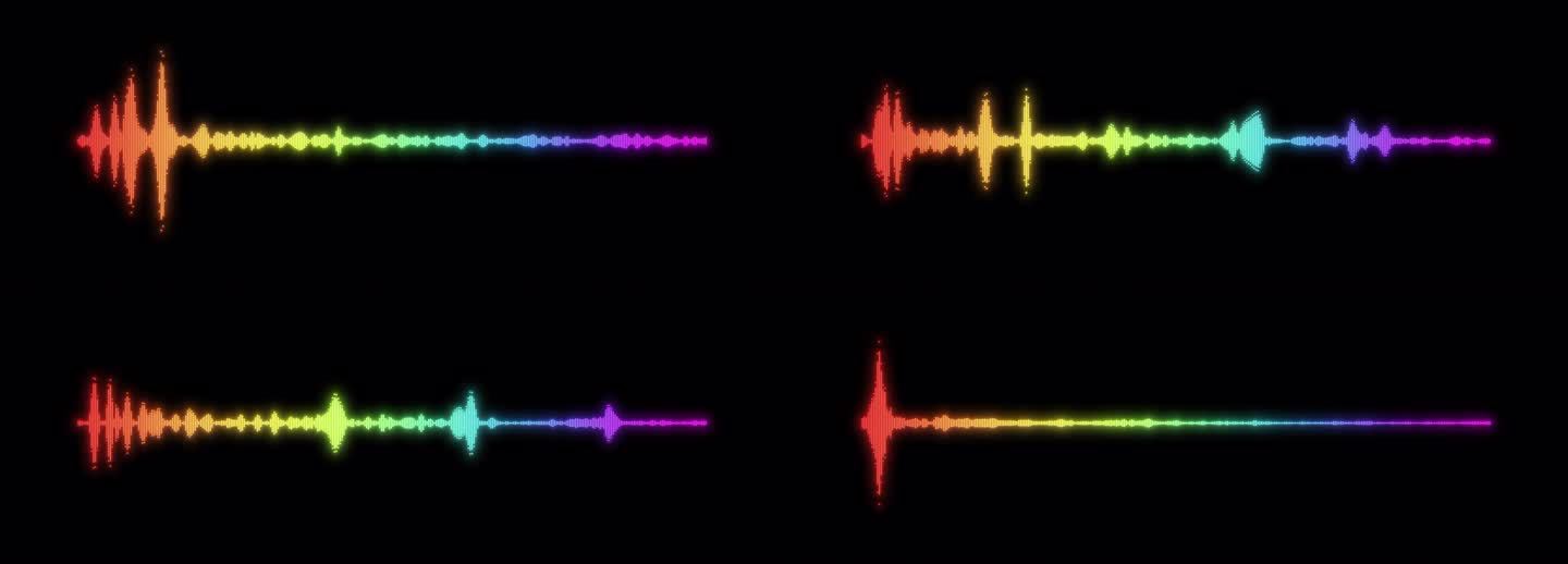 6K七彩发光音频可视化声波彩色波纹