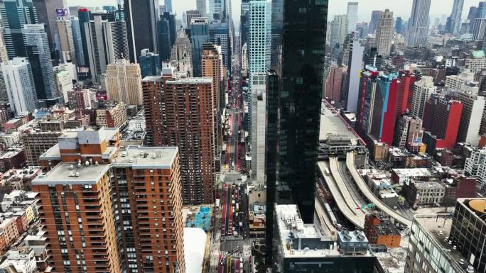 纽约曼哈顿中城城市天际线美景