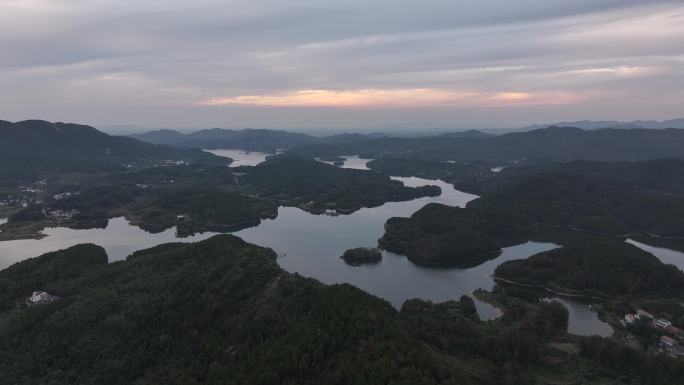 孝感市孝昌县观音湖风景区观音岩水库航拍