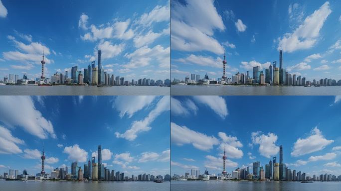 台风后：云卷云舒的上海浦东延时（全景）