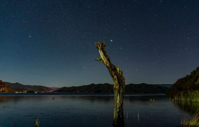 泸沽湖星轨延时