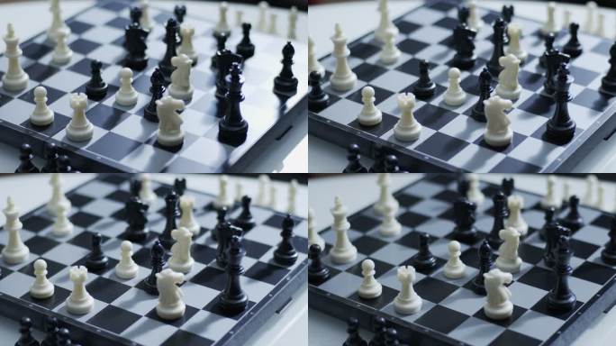 国际象棋棋盘光影变化