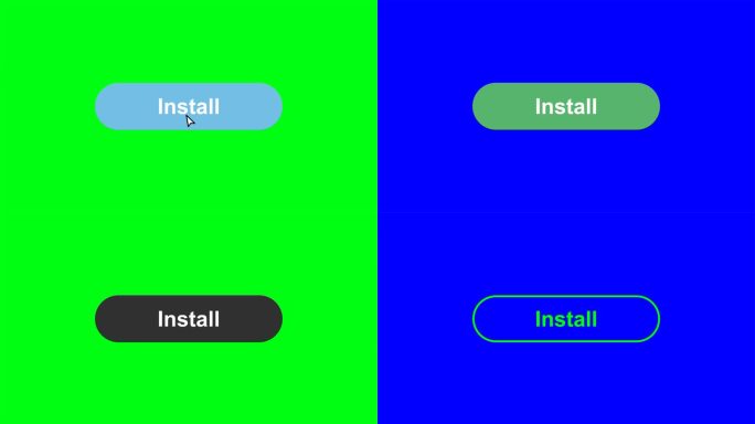 鼠标图标点击安装按钮的简单动画