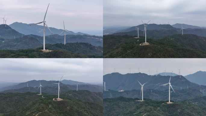 武汉黄陂黄牯石孝感横岩子大雾山群山风车