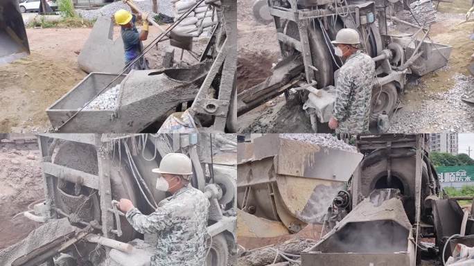 农村别墅建造工地建房屋在建住宅农民工施工