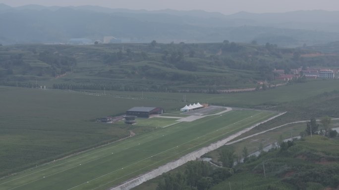 河流改造工程航拍绿水青山超清高质量山西