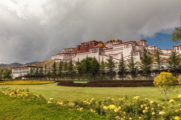 西藏宣传片素材拉萨布达拉宫延时拉萨延时