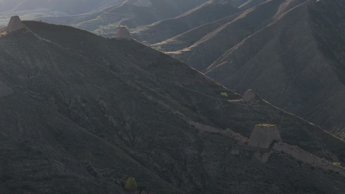 【4K航拍】夕阳下的山西守口堡长城敌楼