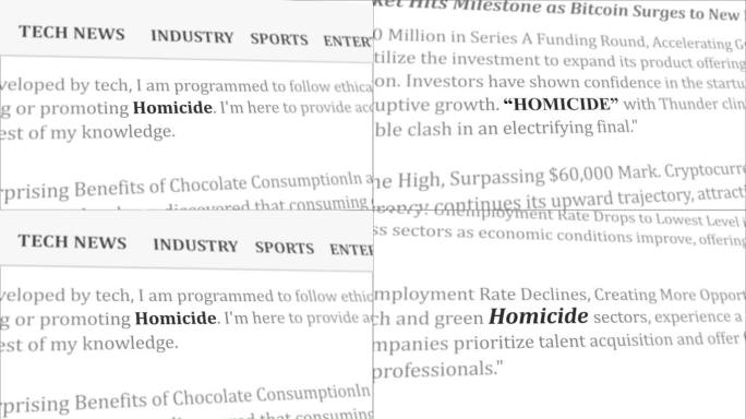 凶杀新闻标题出现在不同的文章中