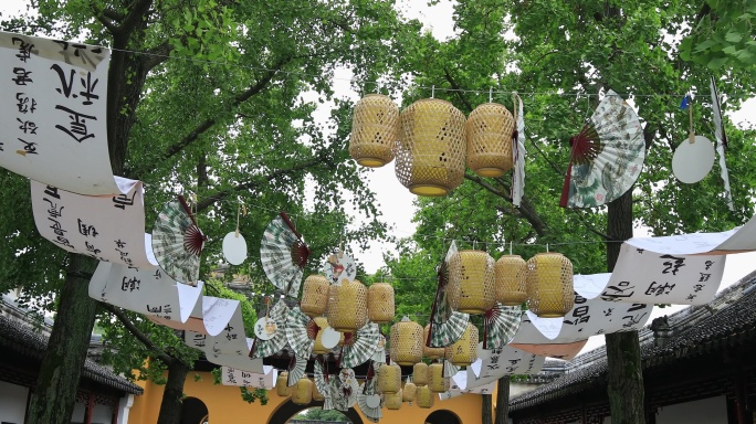 中式灯笼扇子户外装饰