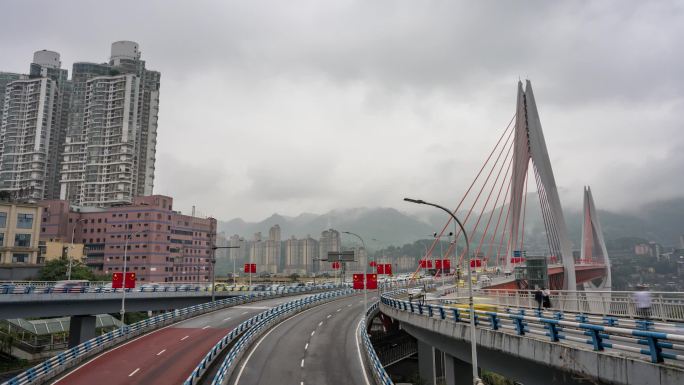 重庆市东水门大桥桥面车流延时