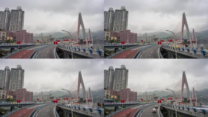 重庆市东水门大桥桥面车流延时
