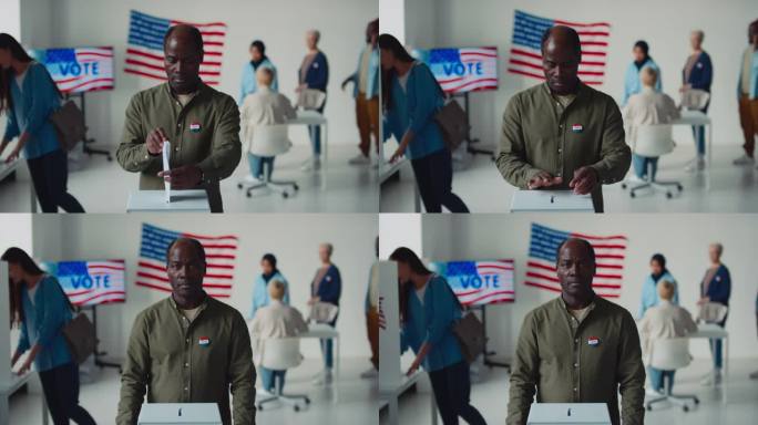 美国黑人在地方选举中投票的肖像