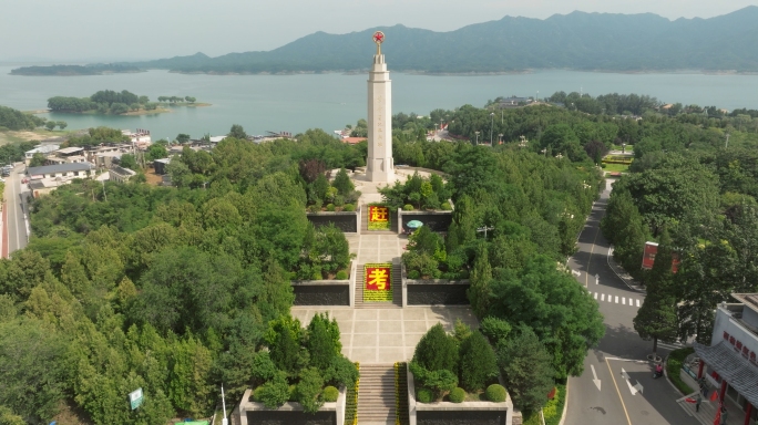 革命圣地西柏坡赶考地标航拍