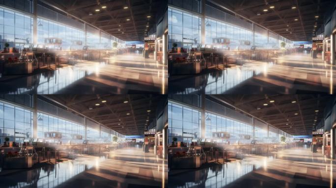 4K机场候机厅动态空镜