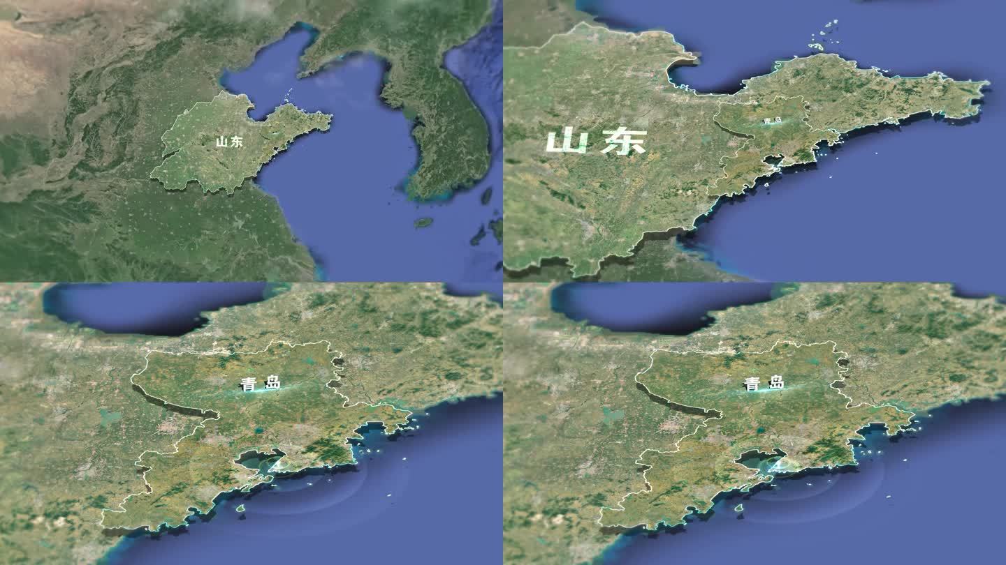 AE地图穿越云层山东省青岛市项目定位