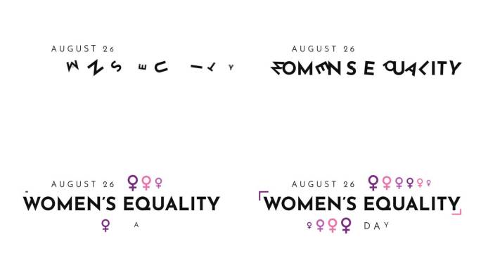 妇女平等日背景，8月26日。4 k