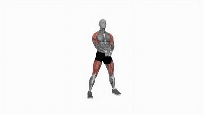 壶铃相扑高拉健身运动锻炼动画男性肌肉突出演示4K分辨率60 fps