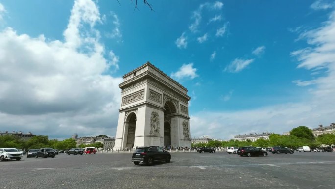 4k延时:巴黎凯旋门的交通延时