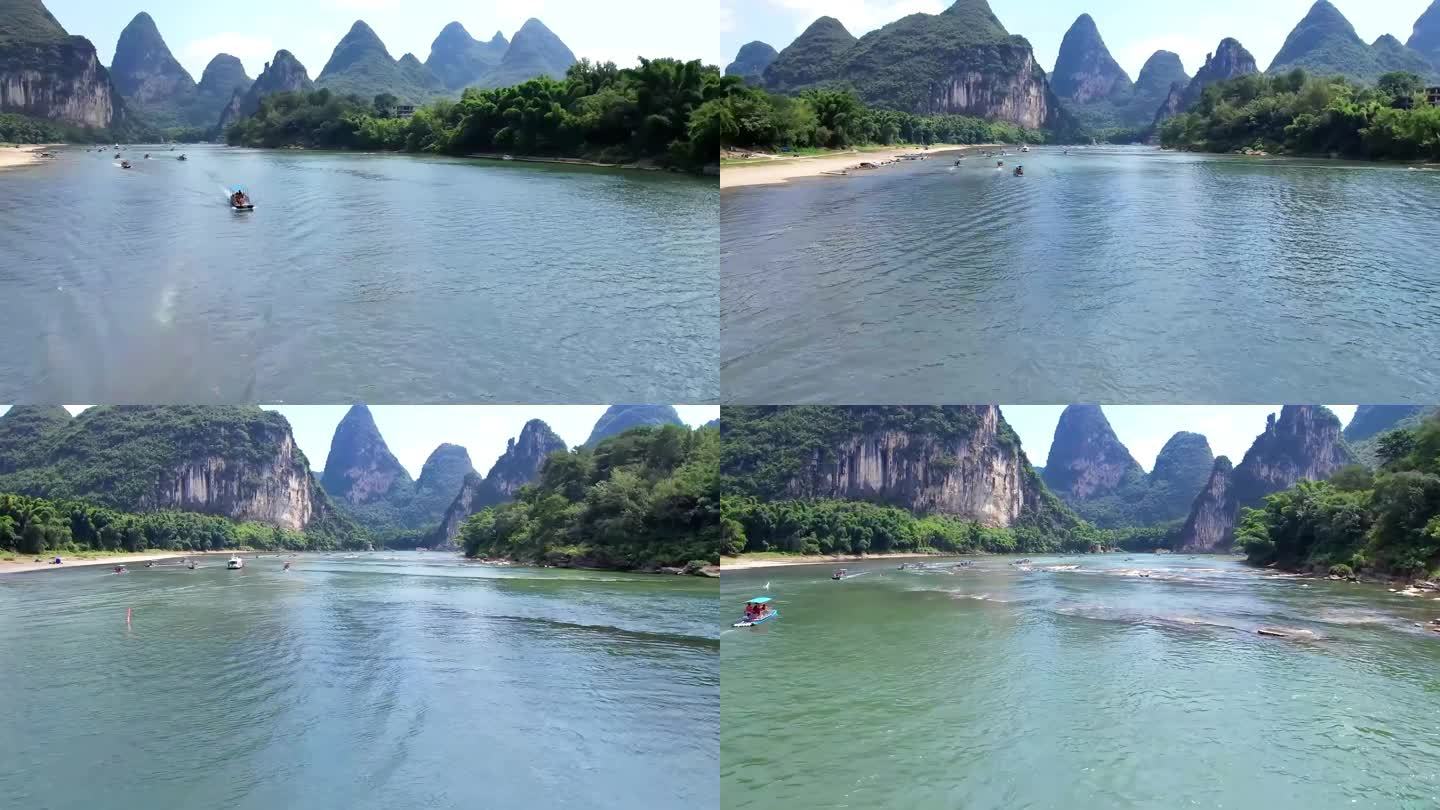 航拍 桂林山水 漂流 风景 4K高清素材