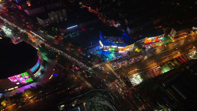 济南和谐广场附近航拍（夜景）