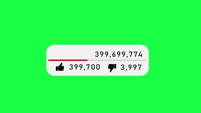 社交媒体查看计数器计数接口隔离在绿色屏幕或色度键社交网络极端参与和非常高的到达。