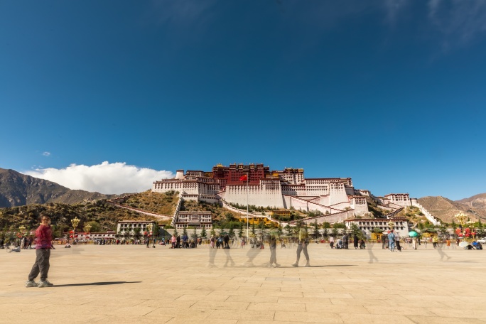 西藏宣传片素材拉萨布达拉宫延时拉萨延时