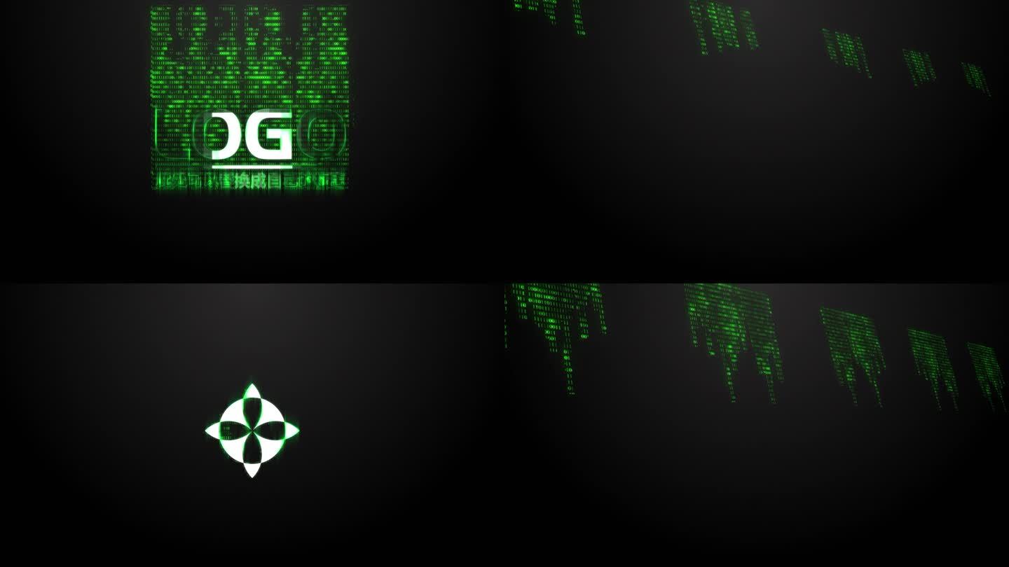 黑客帝国绿色字符演绎科技效果LOGO模版