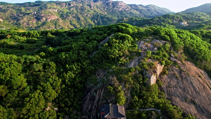 航拍福建宁德霞浦三沙镇风光留云禅寺