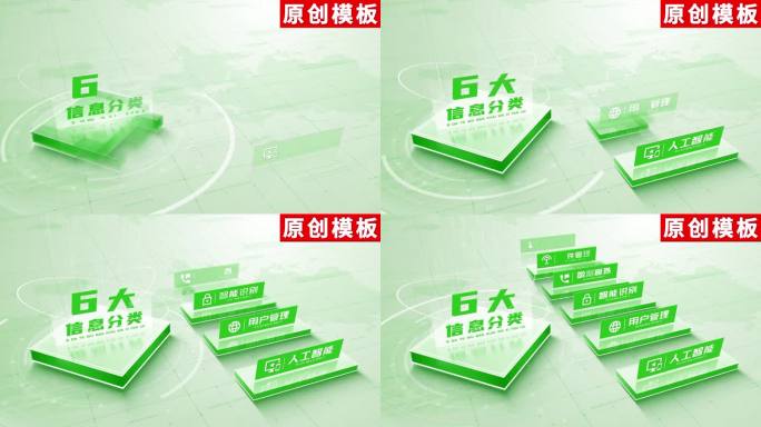 6-绿色项目图文分类AE模板包装六