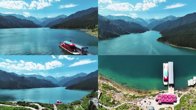 4K 航拍 天山天池景区 新疆 旅游