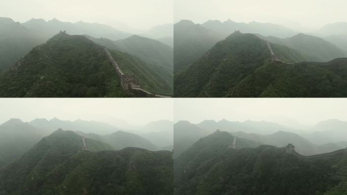 航拍北京夏季金山岭长城