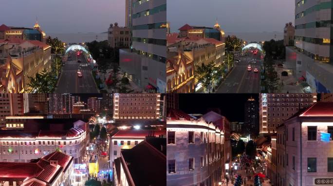 舞台灯光城市夜景青岛市南区夜景拍摄