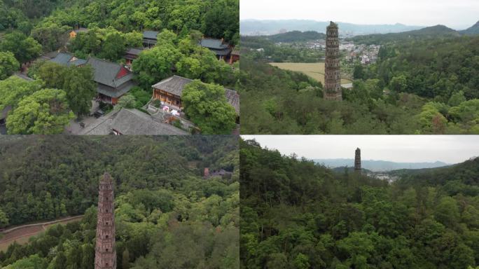 天台千年古刹隋塔国清寺风景区航拍