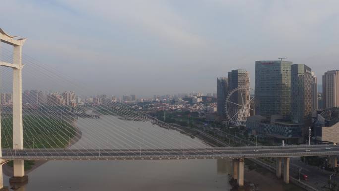 蟳蜅码头到晋江大桥航拍原素材